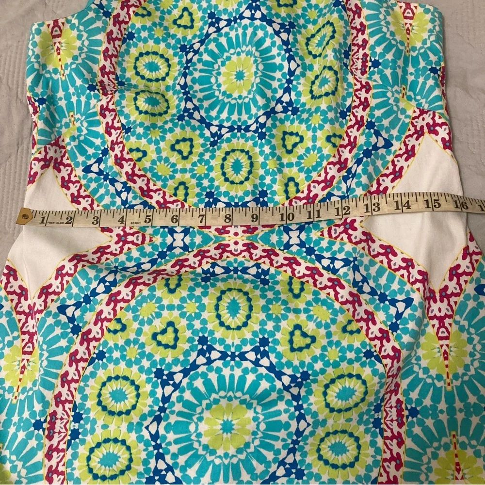London Times Paisley Geometric Dress Sleeveless Cotton blend multicolor Size 4 - Picture 10 of 13